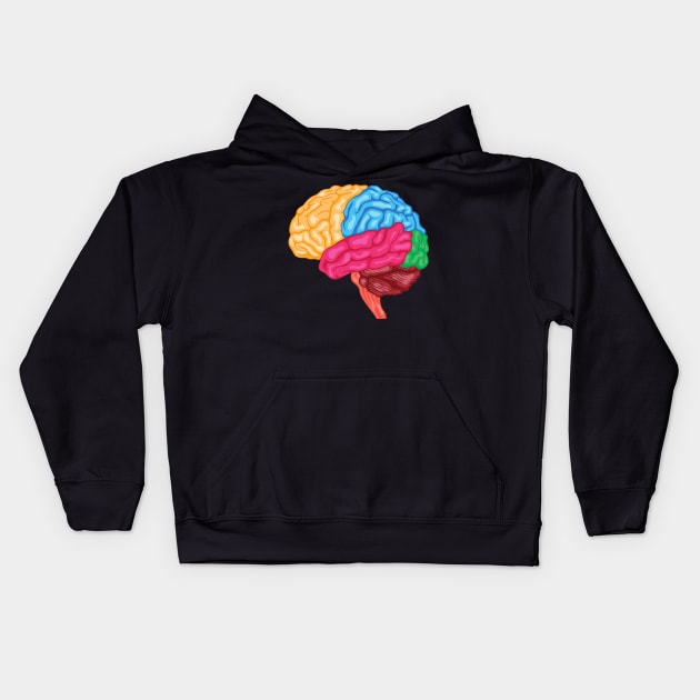 Human brain Anatomy Kids Hoodie by gold package